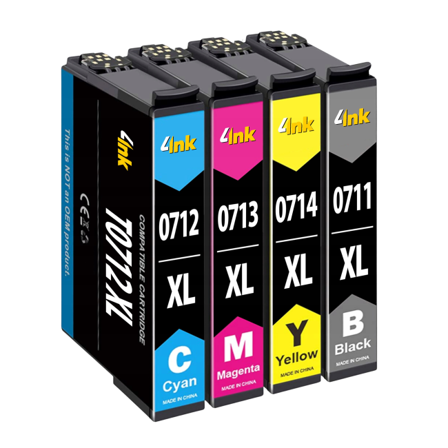 Zestaw tuszy INQ T0711/ T0712/ T0713/ T0714 CMYK do Epson DX4050/ DX5050/ DX6050/ DX7400/ 9450 zamiennik